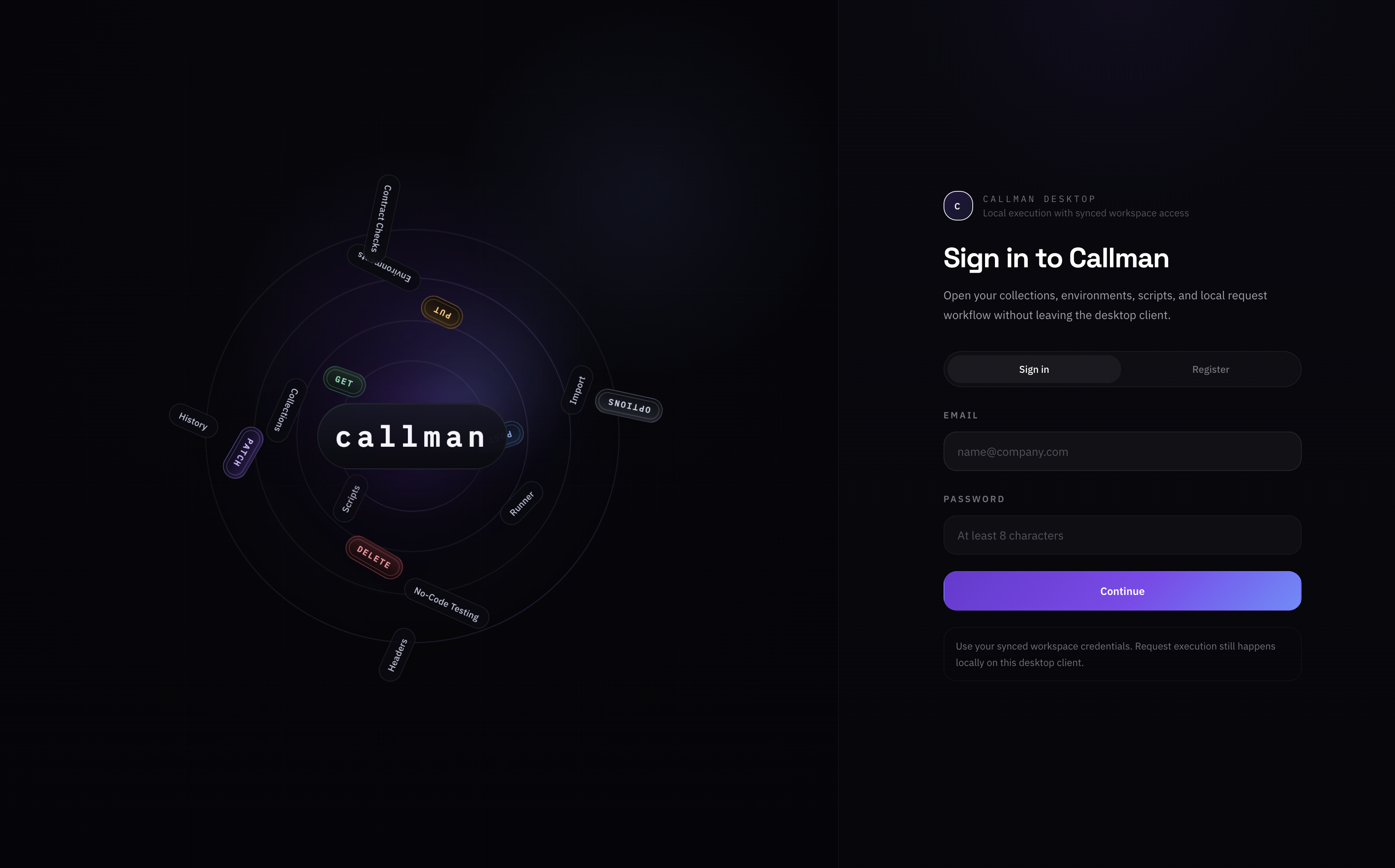 CallMan Desktop — No-Code Interface